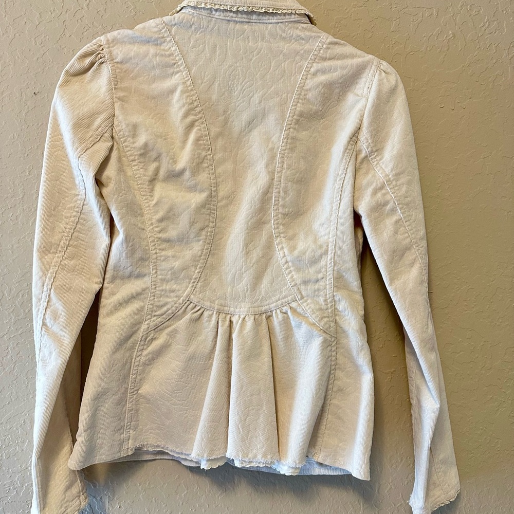White House Black Market Blazer Womens Size 2 creamy color/decorative collar - Picture 4 of 9